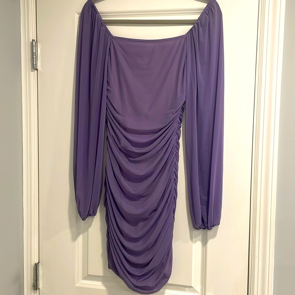 Women Elegant Square Neck Lantern Long Sleeve dress